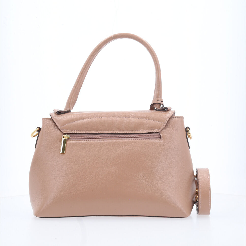 Bolsa Feminina de Couro Matelasse com alça Fixa Bege
