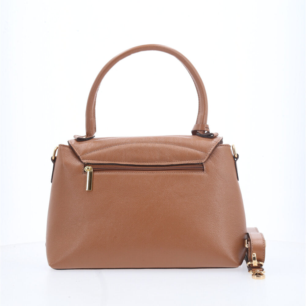 Bolsa Feminina de Couro Matelasse com alça Fixa Caramelo