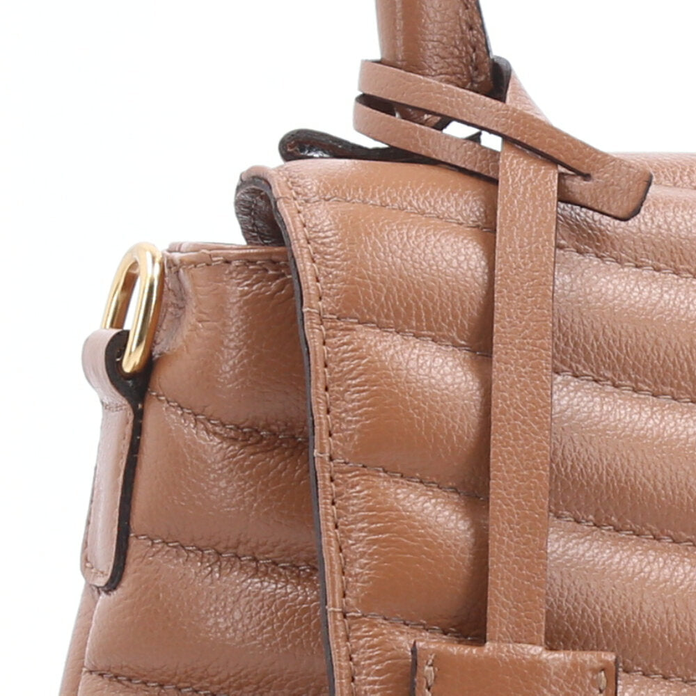 Bolsa Feminina de Couro Matelasse com alça Fixa Caramelo