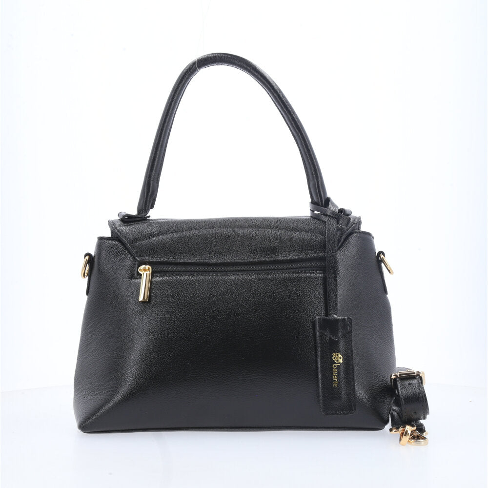 Bolsa Feminina de Couro Matelasse com alça Fixa Preto