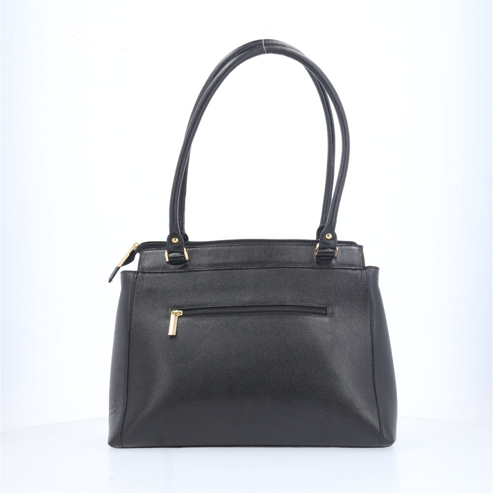 Bolsa Feminina de Couro Matelassê de Ombro Preto