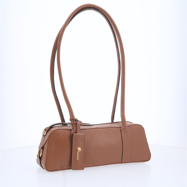 Bolsa Baguete com Alça Alongada Caramelo