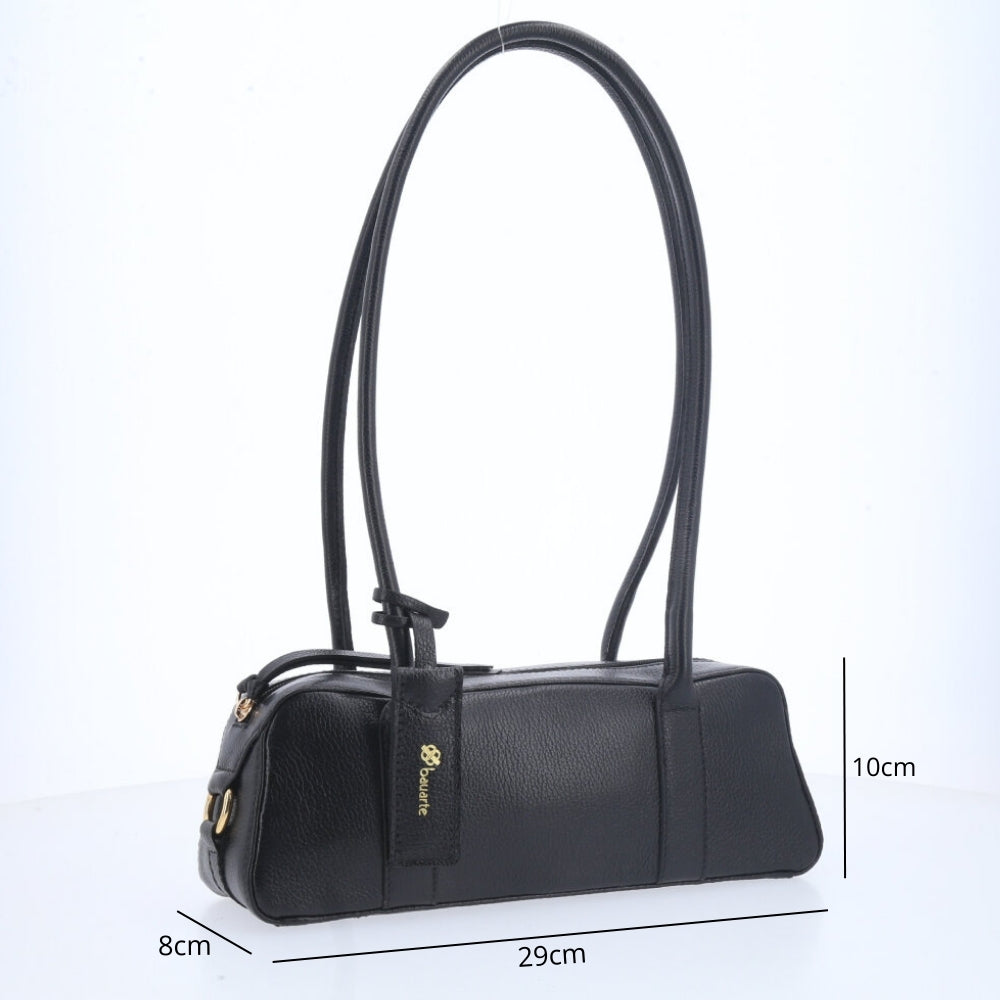 Bolsa Baguete com Alça Alongada Preto