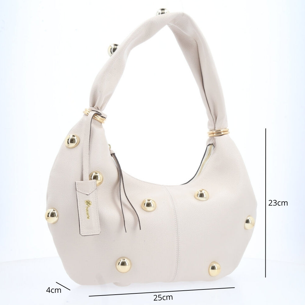 Bolsa Feminina Shoulder em Couro Marfim