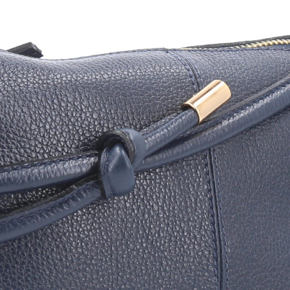 Bolsa Transversal Feminina em Couro Azul escuro