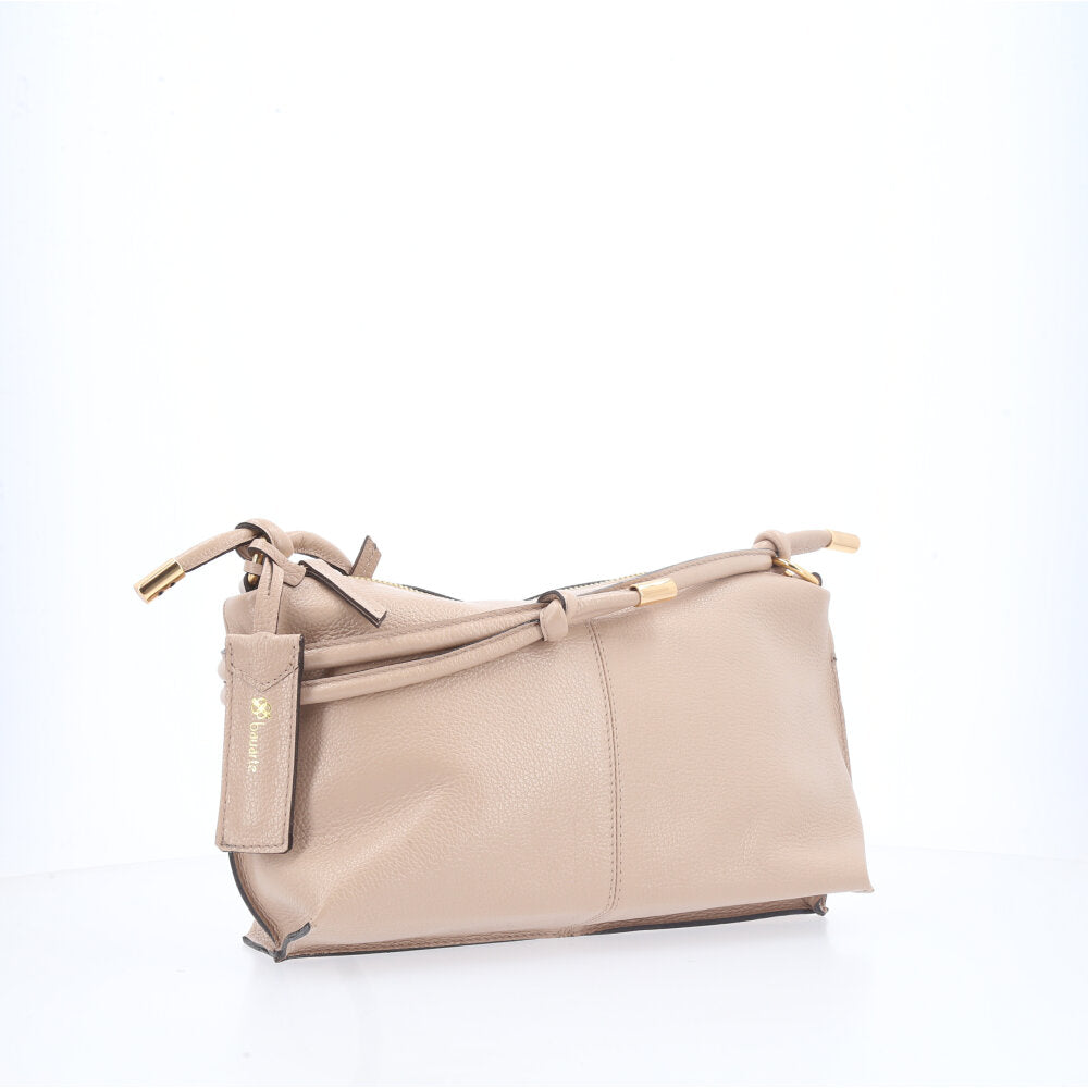 Bolsa Transversal Feminina em Couro Bege