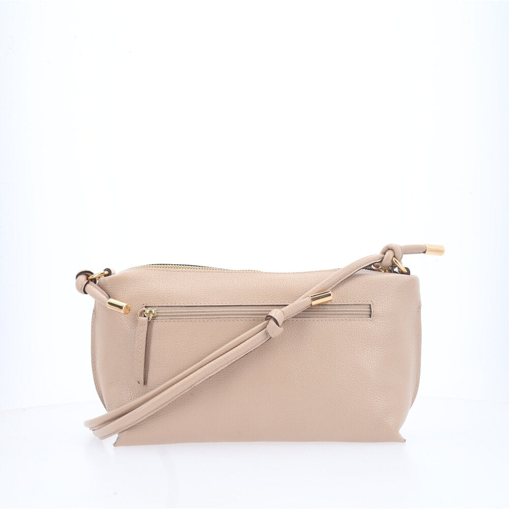 Bolsa Transversal Feminina em Couro Bege