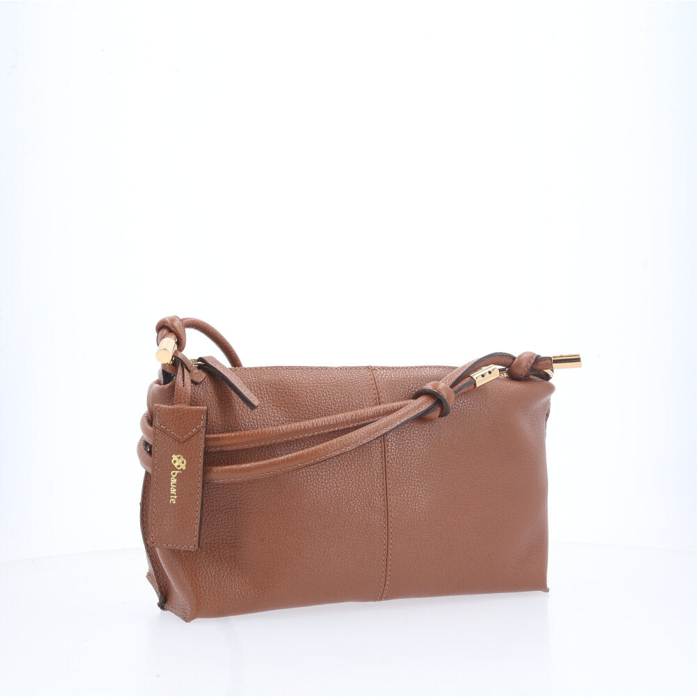 Bolsa Transversal Feminina em Couro Caramelo