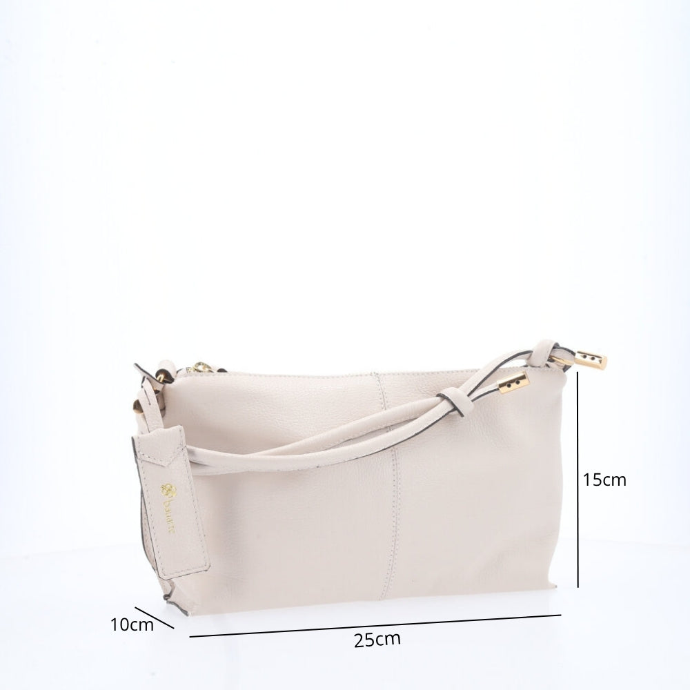 Bolsa Transversal Feminina em Couro Marfim