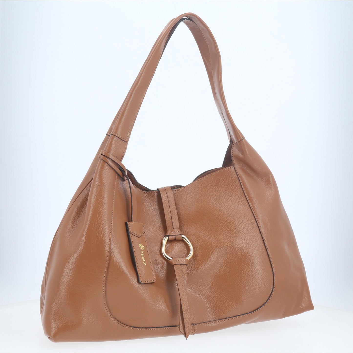 Bolsa Hobo com Detalhe de Argola Frontal Caramelo