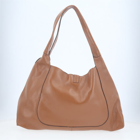 Bolsa Hobo com Detalhe de Argola Frontal Caramelo