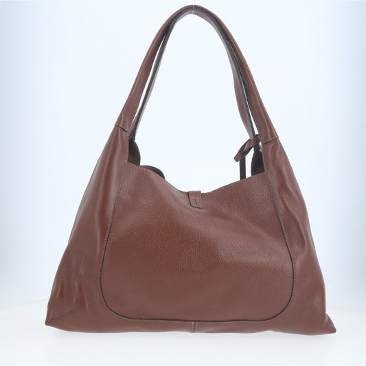 Bolsa Hobo com Detalhe de Argola Frontal Marrom