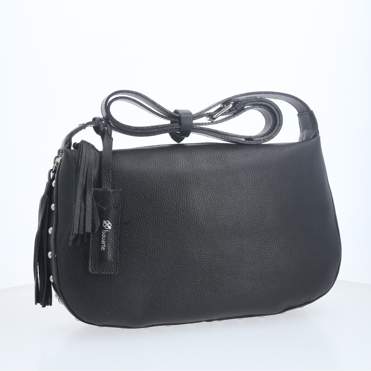 Bolsa Classic Média em Couro com Tassel Preto