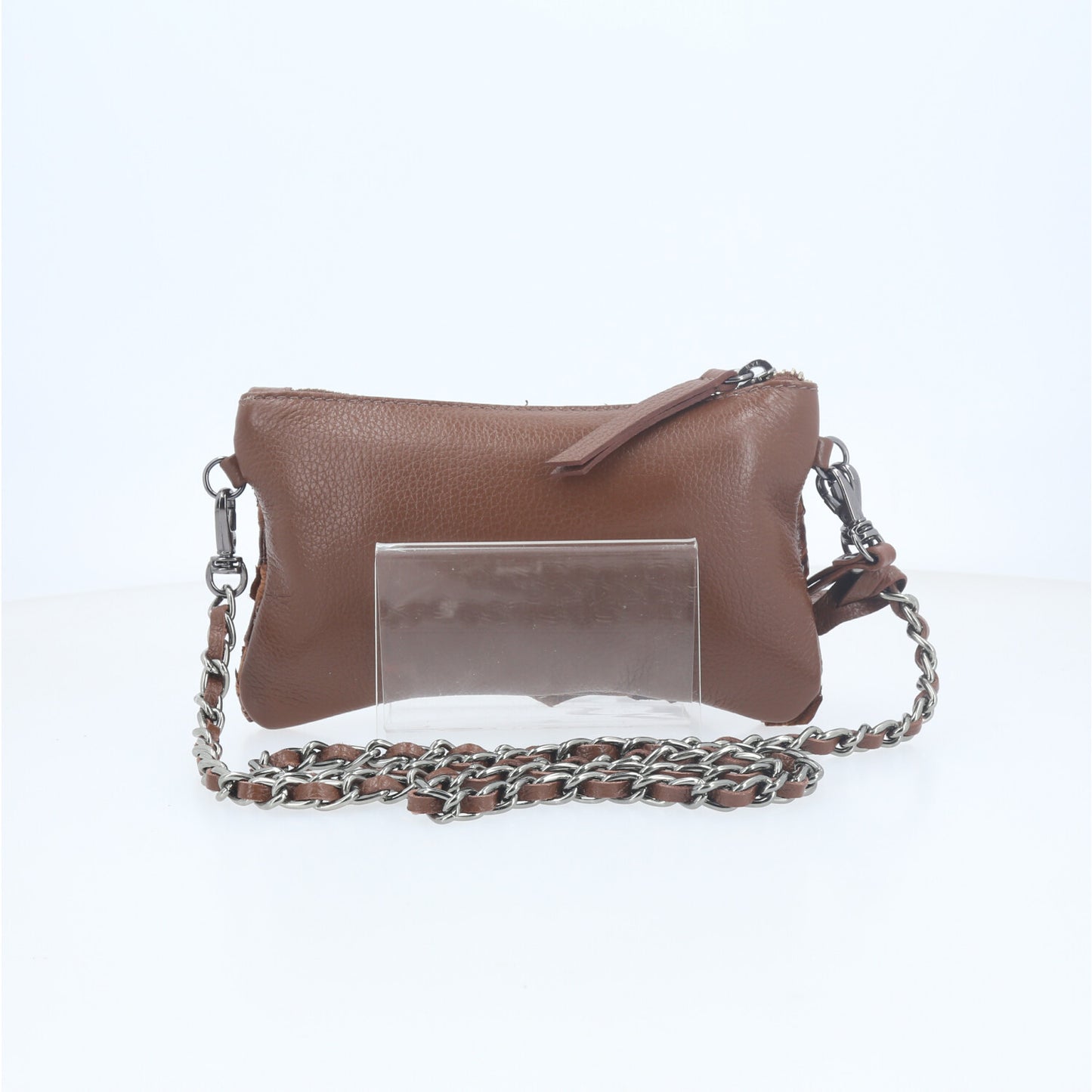 Bolsa Estilo Clutch em Couro Legítimo de Pirarucu Caramelo