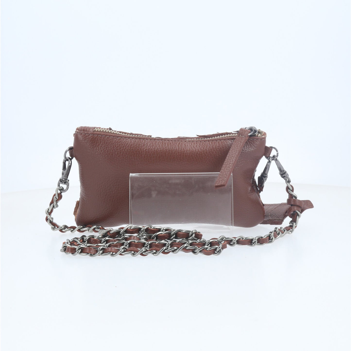 Bolsa Estilo Clutch em Couro Legítimo de Pirarucu Marrom