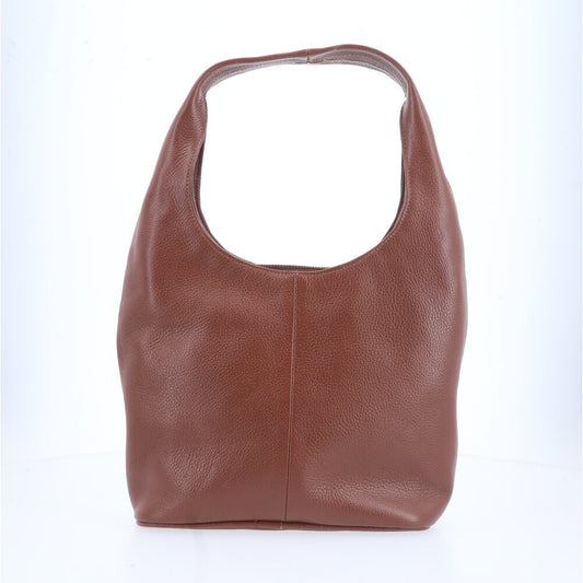 Bolsa de Ombro em Couro Legítimo com Ilhós Marrom