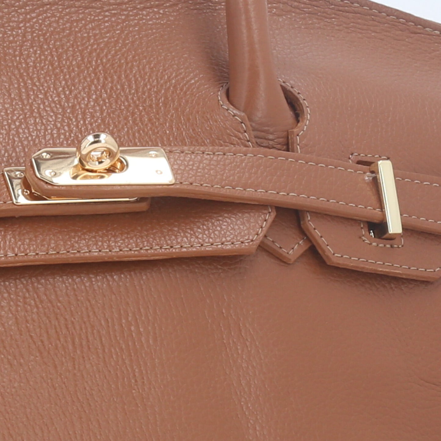 Bolsa Feminina Estruturada em Couro Caramelo