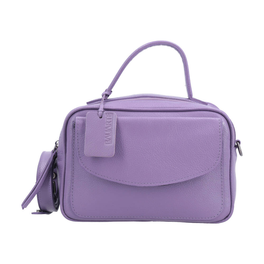 Bolsa Baú em Couro Legitimo com Alça Dupla Removível Lilas