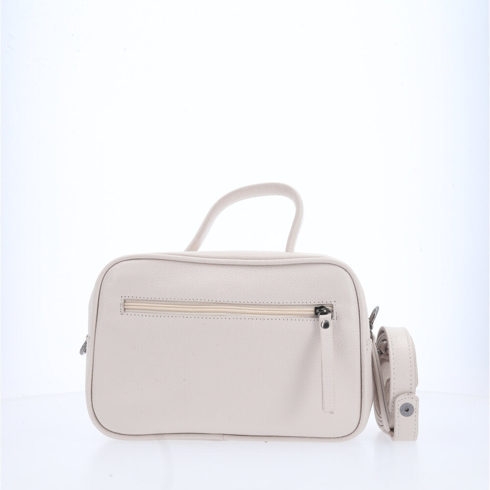 Bolsa de Couro Legítimo Feminina Baú Marfim