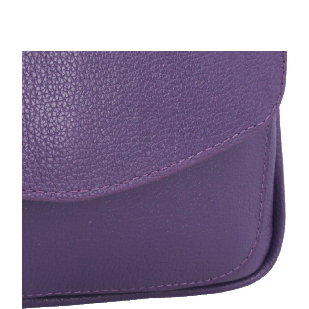 Bolsa Baú em Couro Legitimo com Alça Dupla Removível Roxo