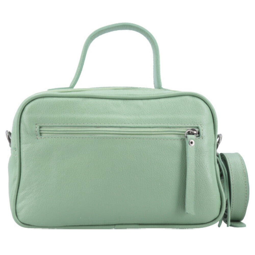 Bolsa Baú em Couro Legitimo com Alça Dupla Removível Verde