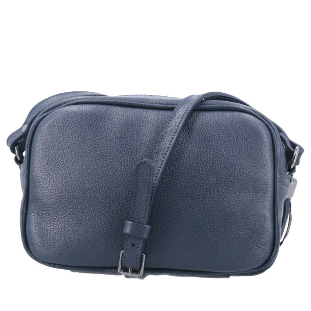 Bolsa Crossbody Feminina em Couro Matelassê com Tassel Azul escuro