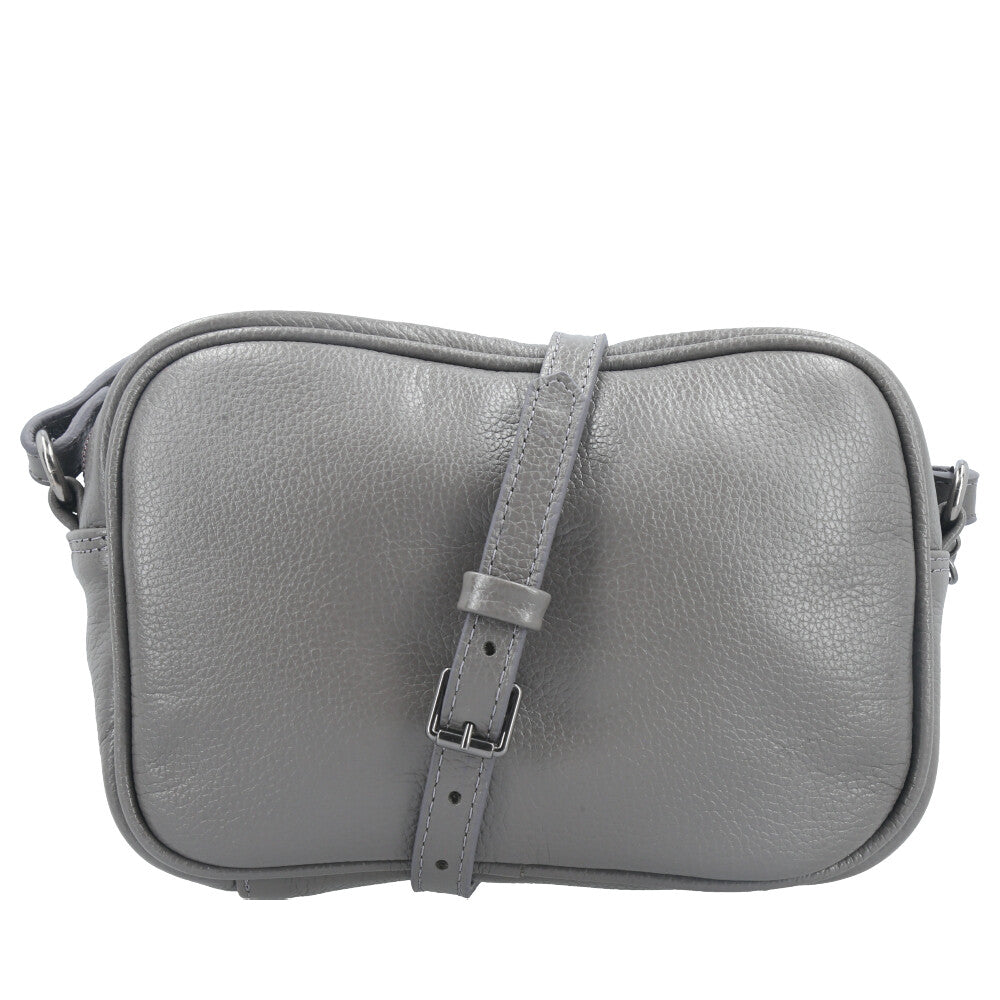 Bolsa Crossbody Feminina em Couro Matelassê com Tassel Cinza