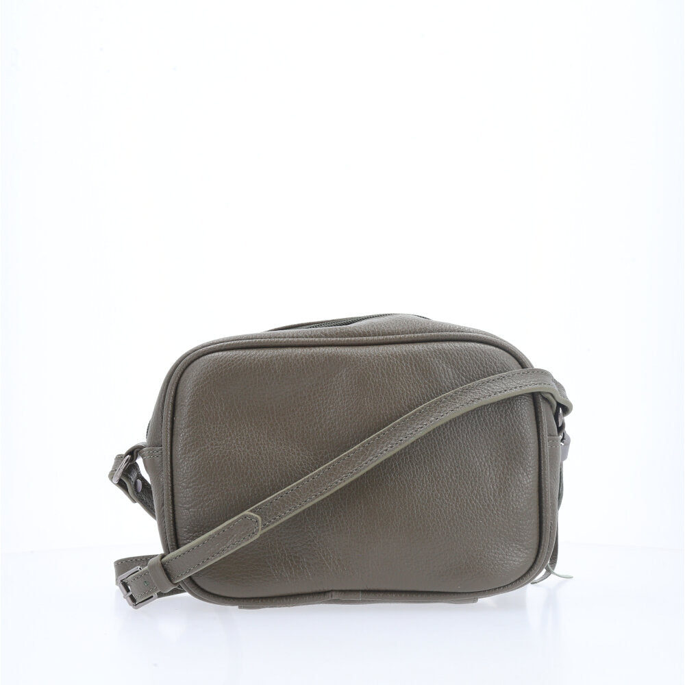 Bolsa Crossbody Feminina em Couro Matelassê com Tassel Verde escuro
