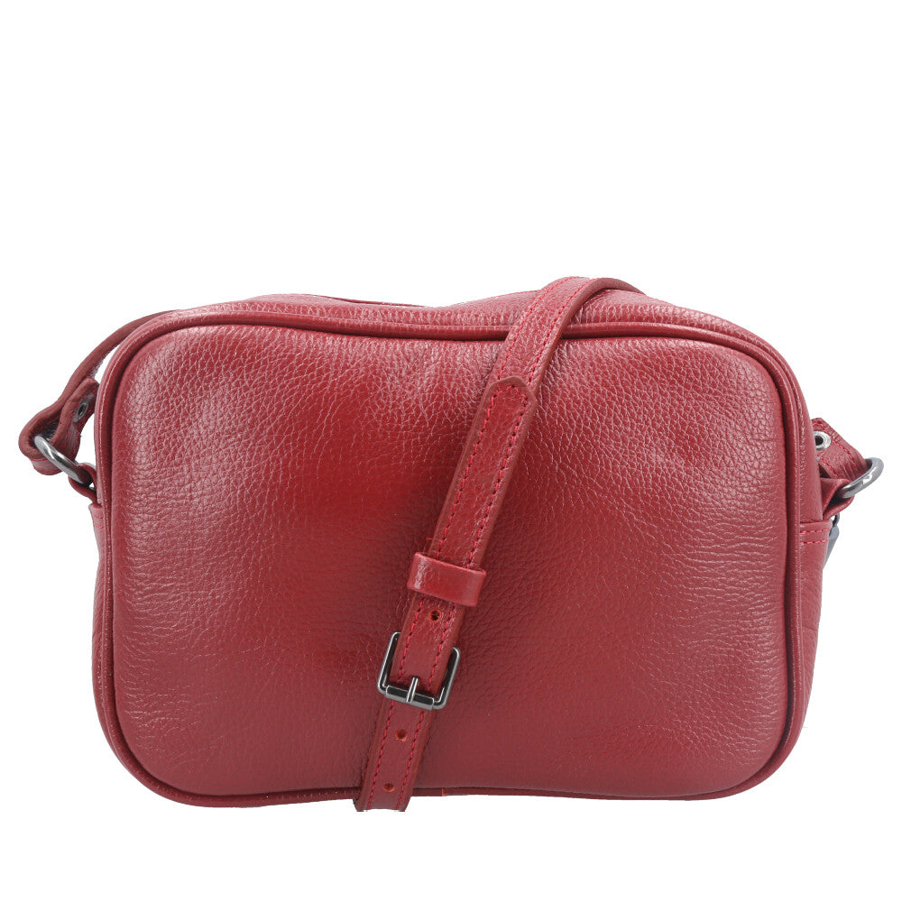 Bolsa Crossbody Feminina em Couro Matelassê com Tassel Vermelho escuro