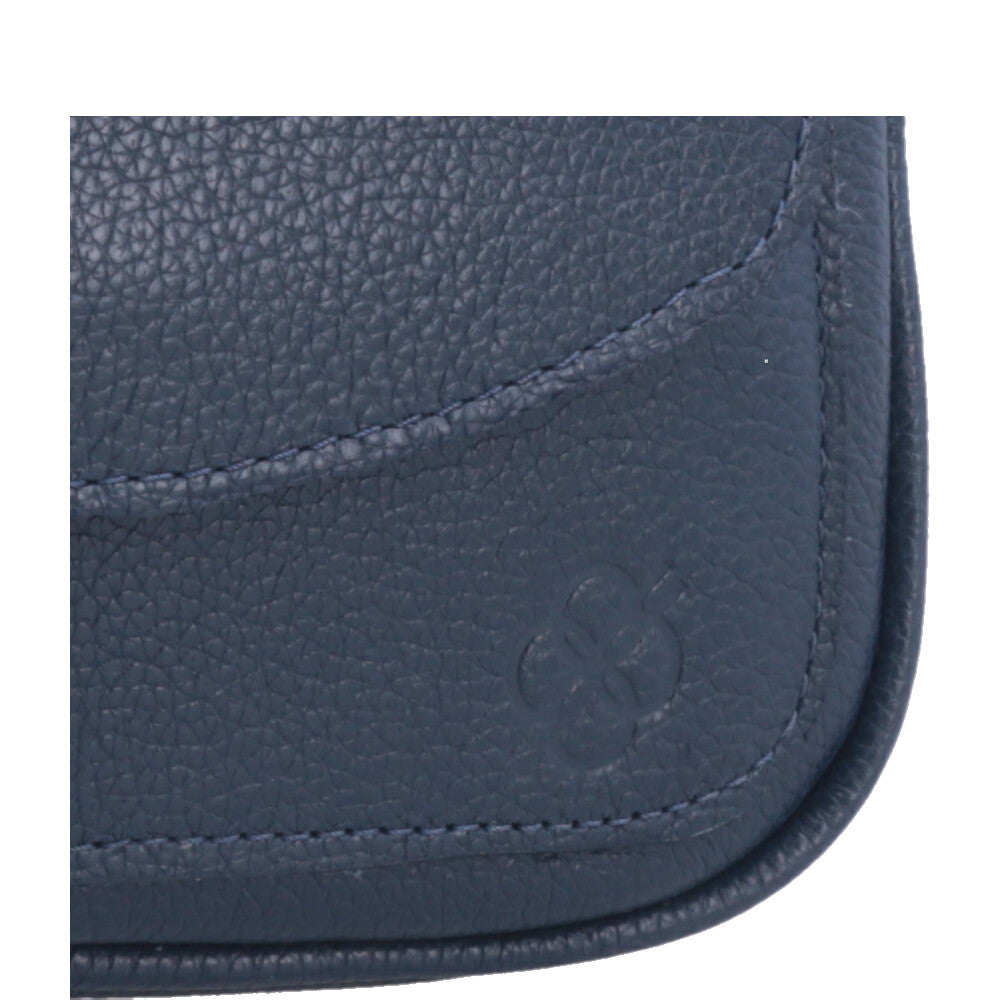 Bolsa Baú Mini em Couro com Alça Transversal Removível Azul