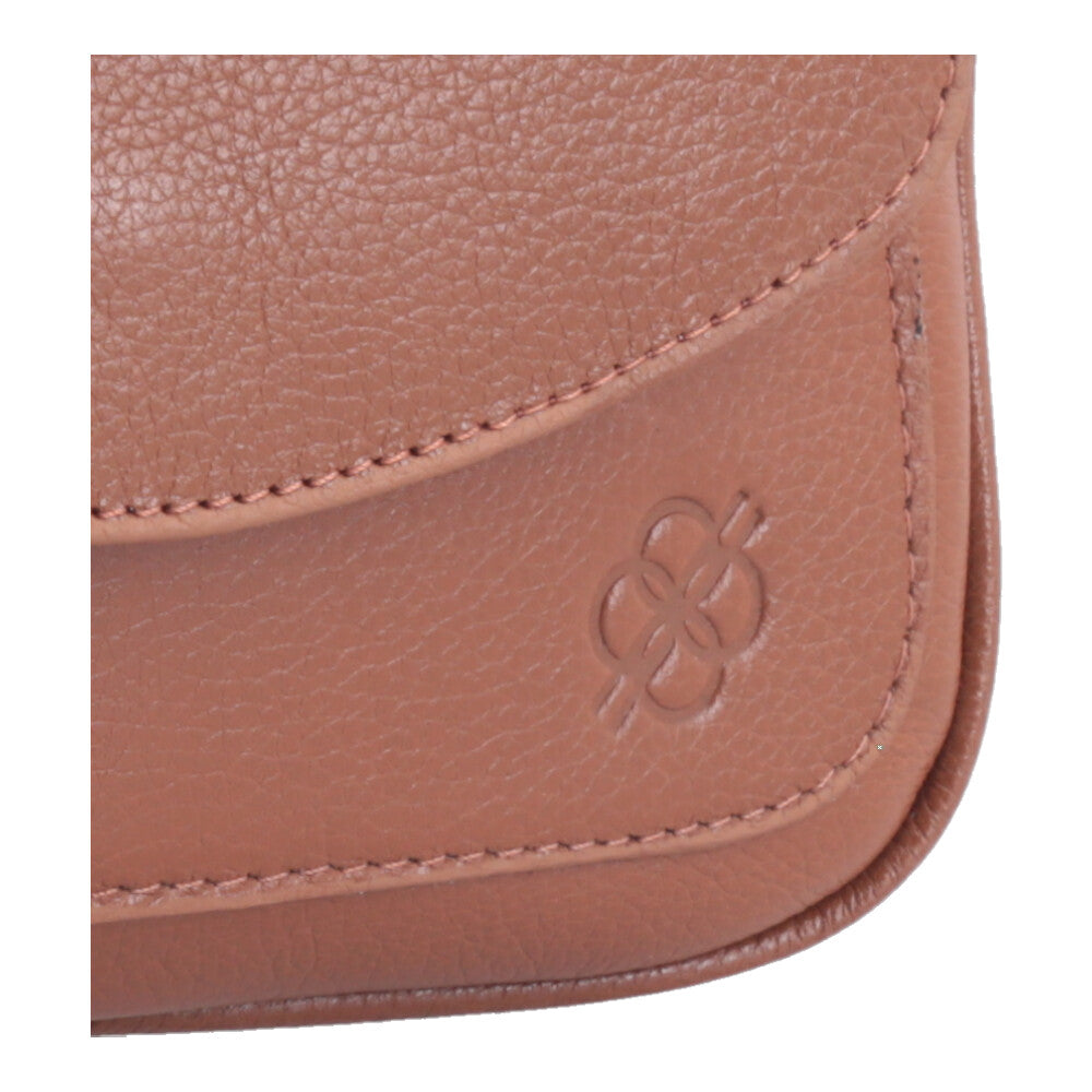 Bolsa Baú Mini em Couro com Alça Transversal Removível Caramelo