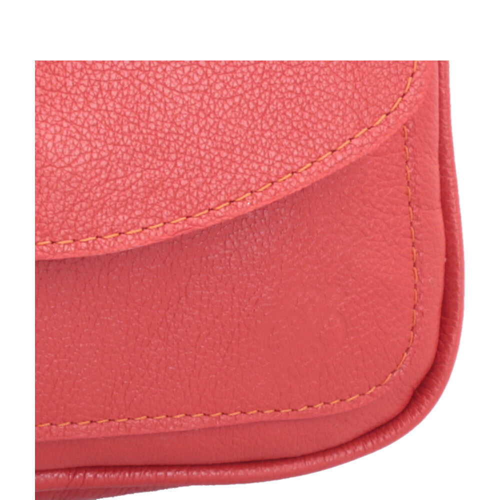 Bolsa Baú Mini em Couro com Alça Transversal Removível Laranja