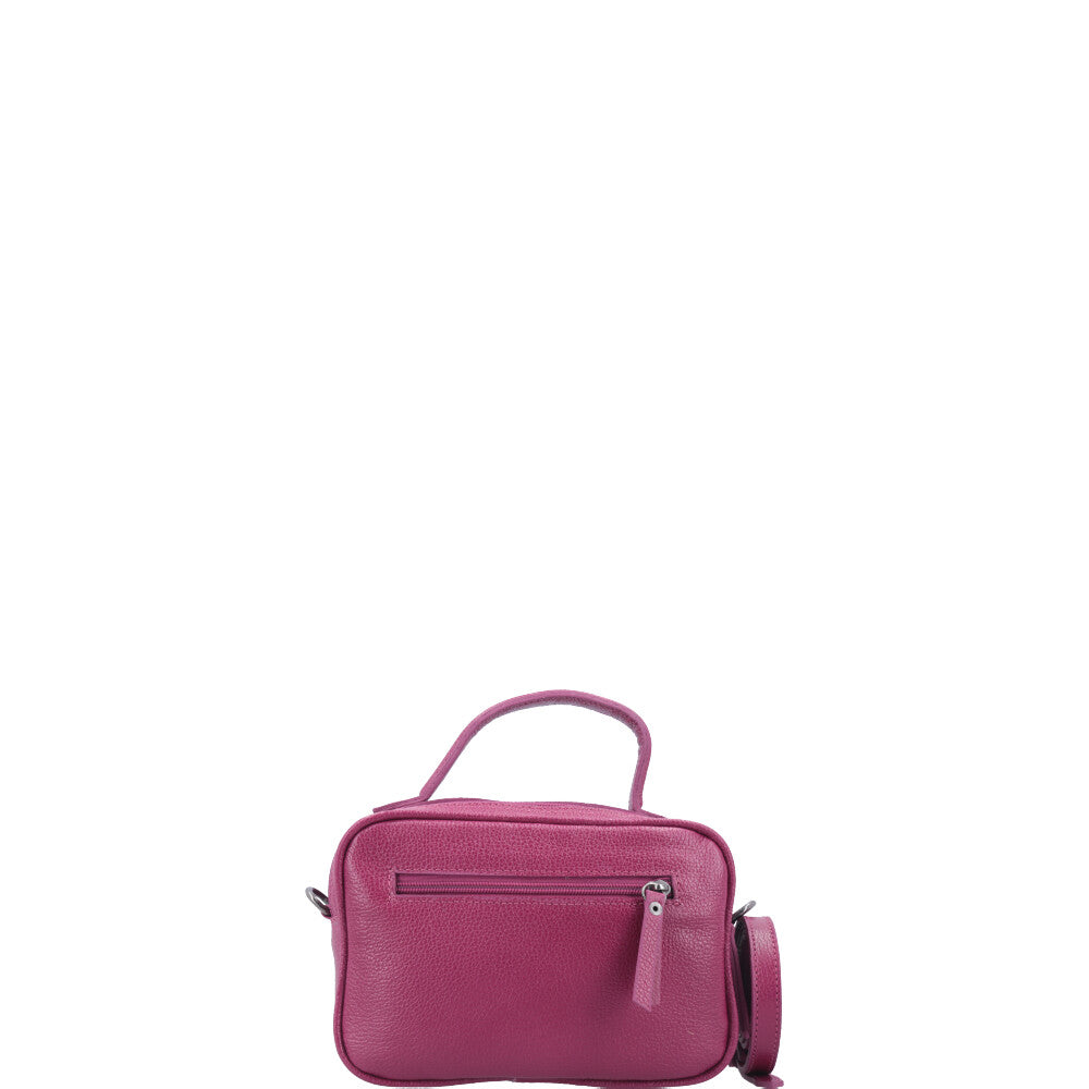 Bolsa Baú Mini em Couro com Alça Transversal Removível Pink