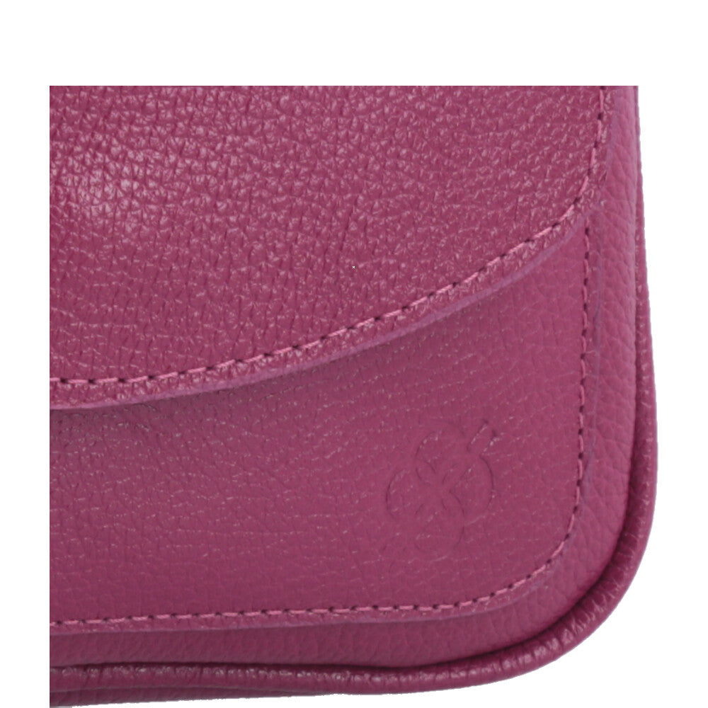 Bolsa Baú Mini em Couro com Alça Transversal Removível Pink