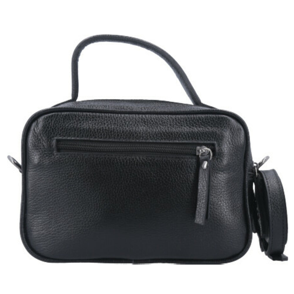 Bolsa Baú Mini em Couro com Alça Transversal Removível Preto