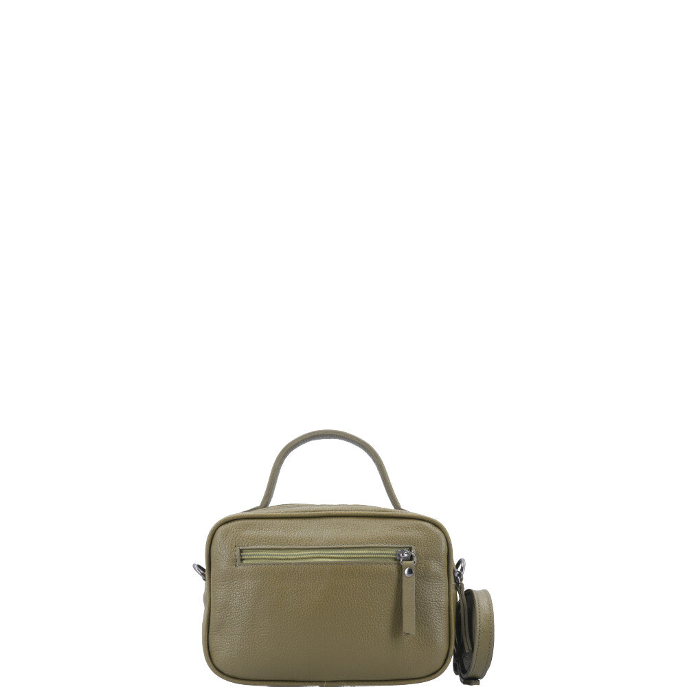 Bolsa Baú Mini em Couro com Alça Transversal Removível Verde