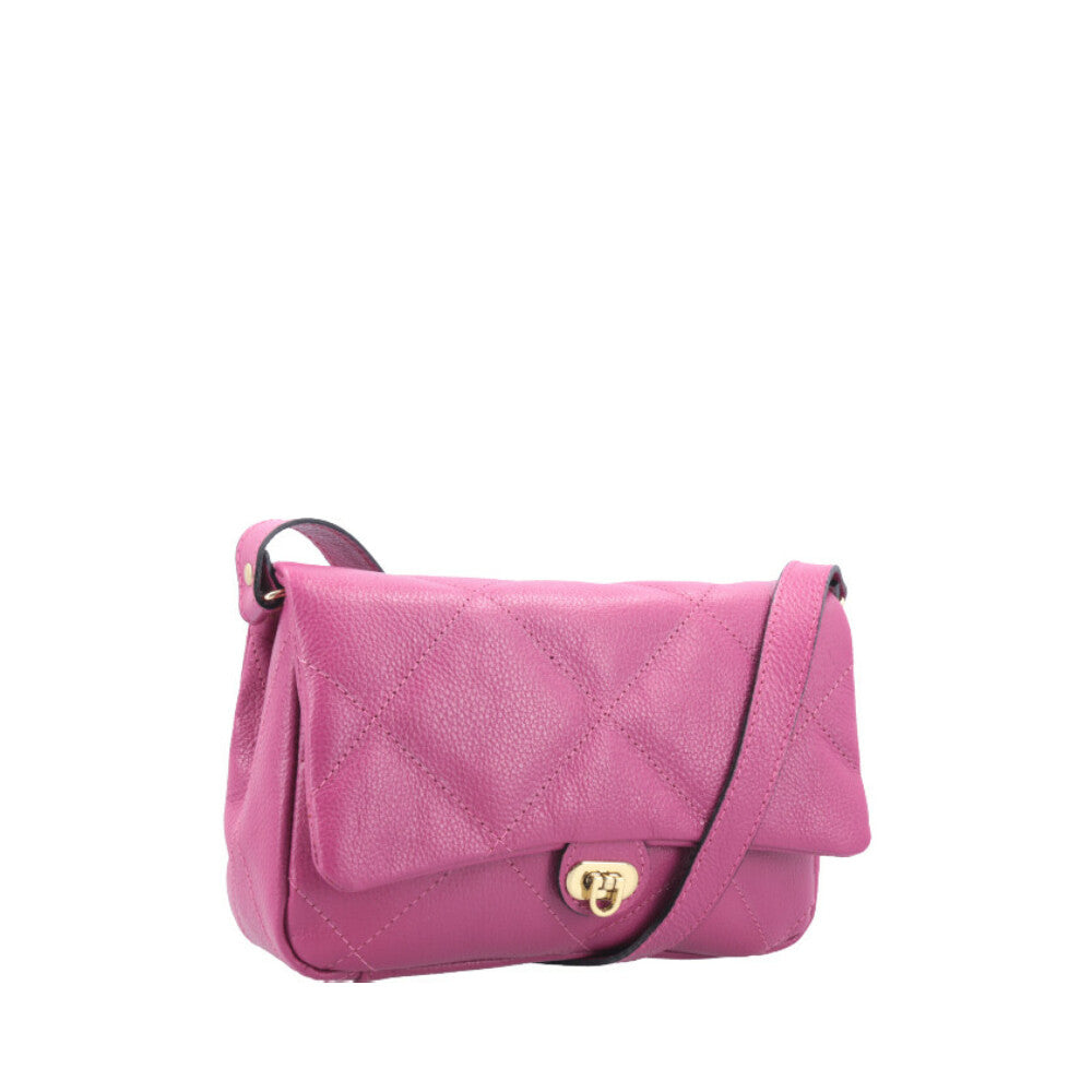 Bolsa Tiracolo Feminina de Couro Matelassê Alça Transversal Pink