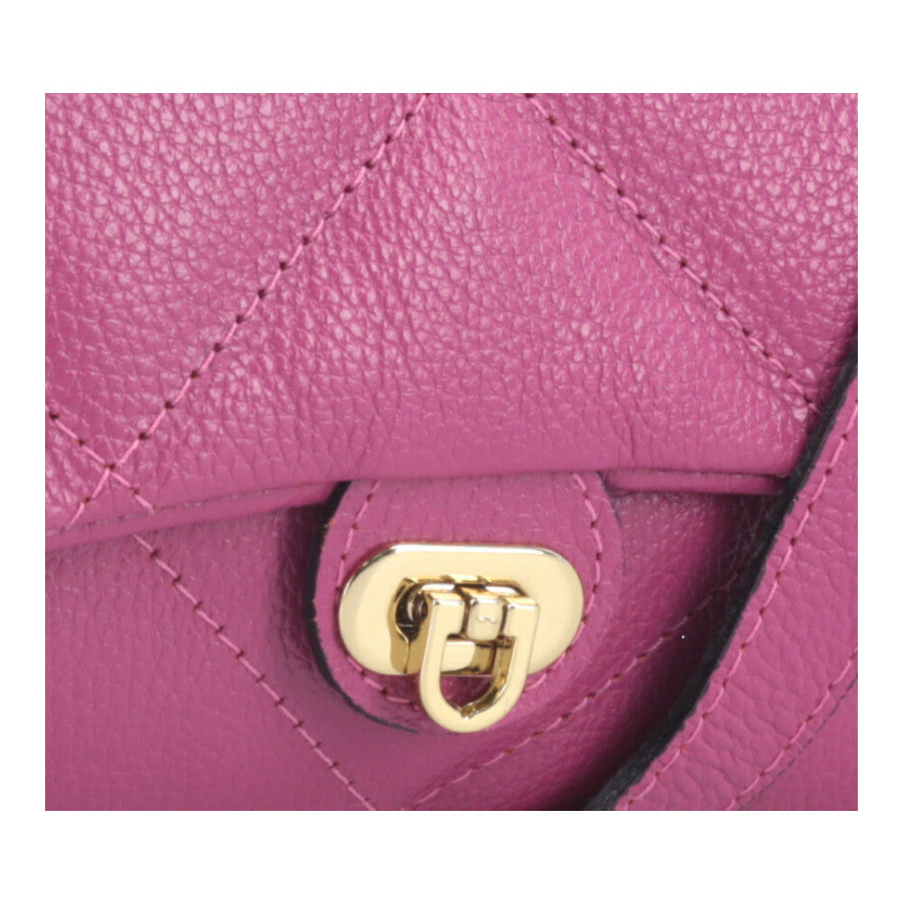 Bolsa Tiracolo Feminina de Couro Matelassê Alça Transversal Pink