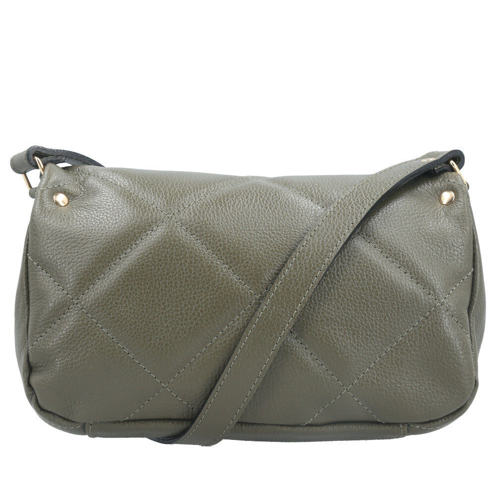 Bolsa Tiracolo Feminina de Couro Matelassê Alça Transversal Verde