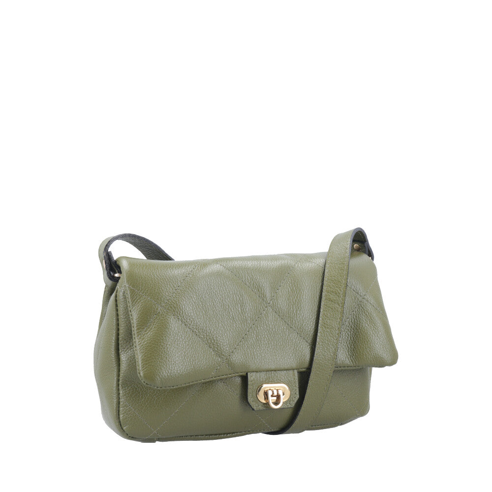 Bolsa Tiracolo Feminina de Couro Matelassê Alça Transversal Verde claro