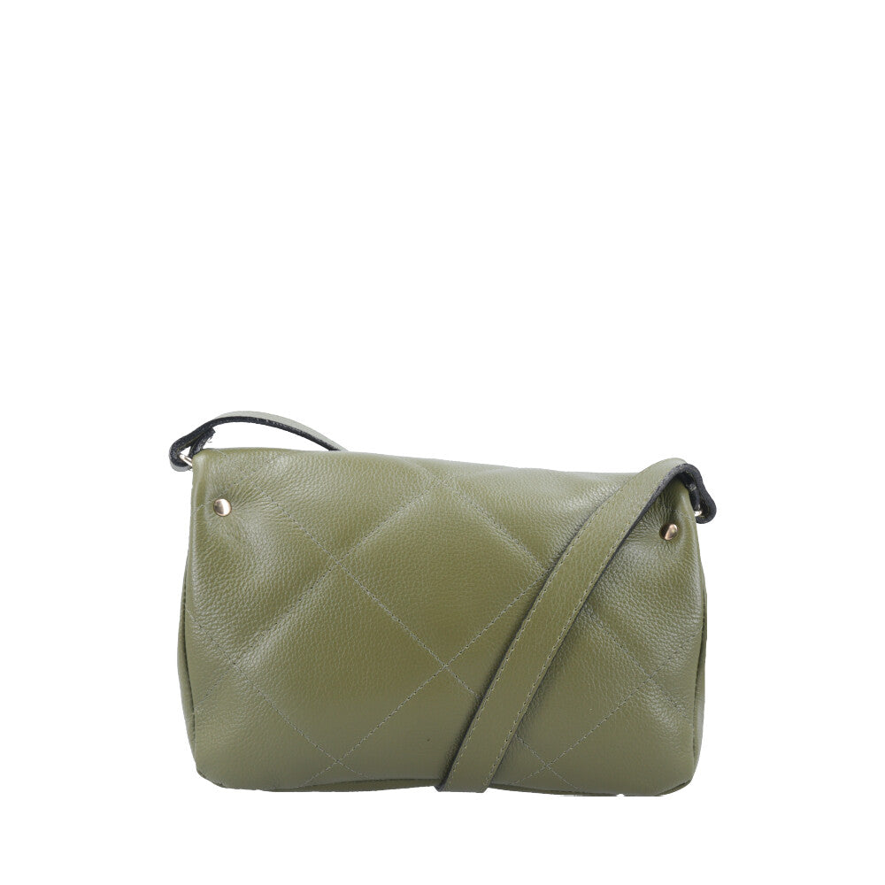 Bolsa Tiracolo Feminina de Couro Matelassê Alça Transversal Verde claro