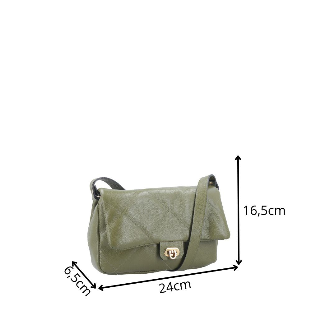 Bolsa Tiracolo Feminina de Couro Matelassê Alça Transversal Verde claro