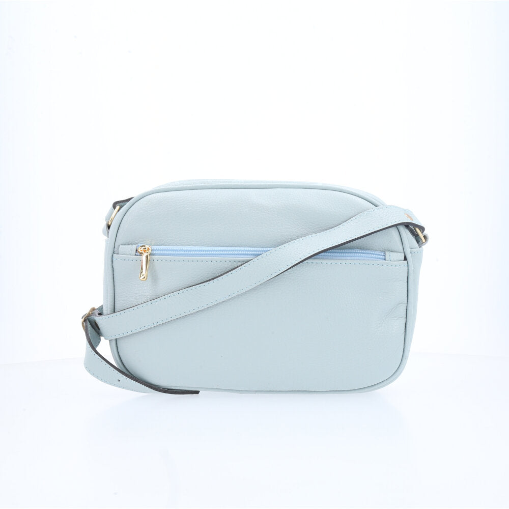 Bolsa Tiracolo Pequena em Couro Matelassê Azul claro