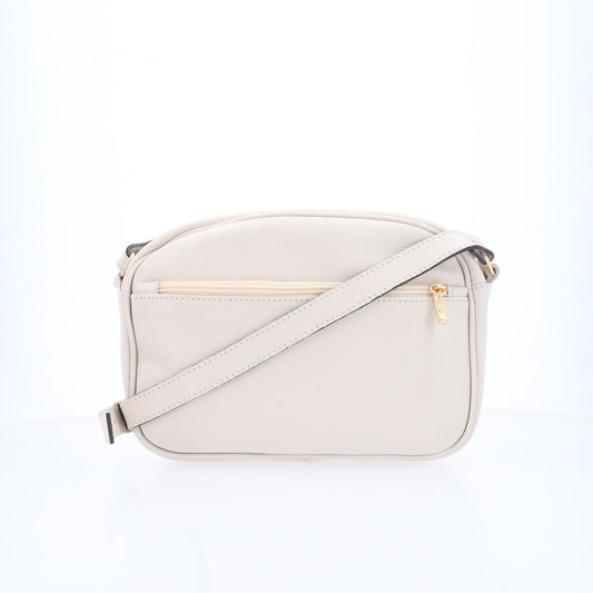 Bolsa Feminina de Couro Tiracolo – Pequena com Textura Matelassê Marfim