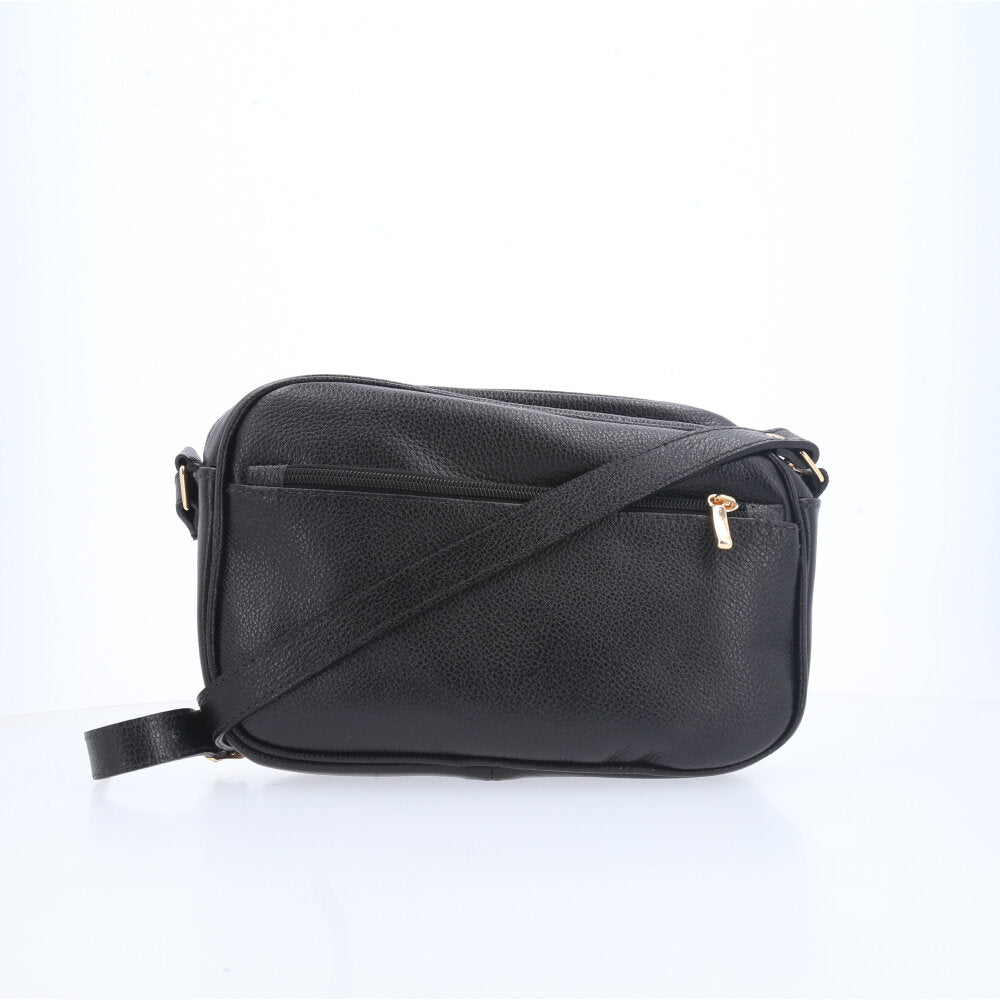 Bolsa Feminina de Couro Tiracolo – Pequena com Textura Matelassê Preto