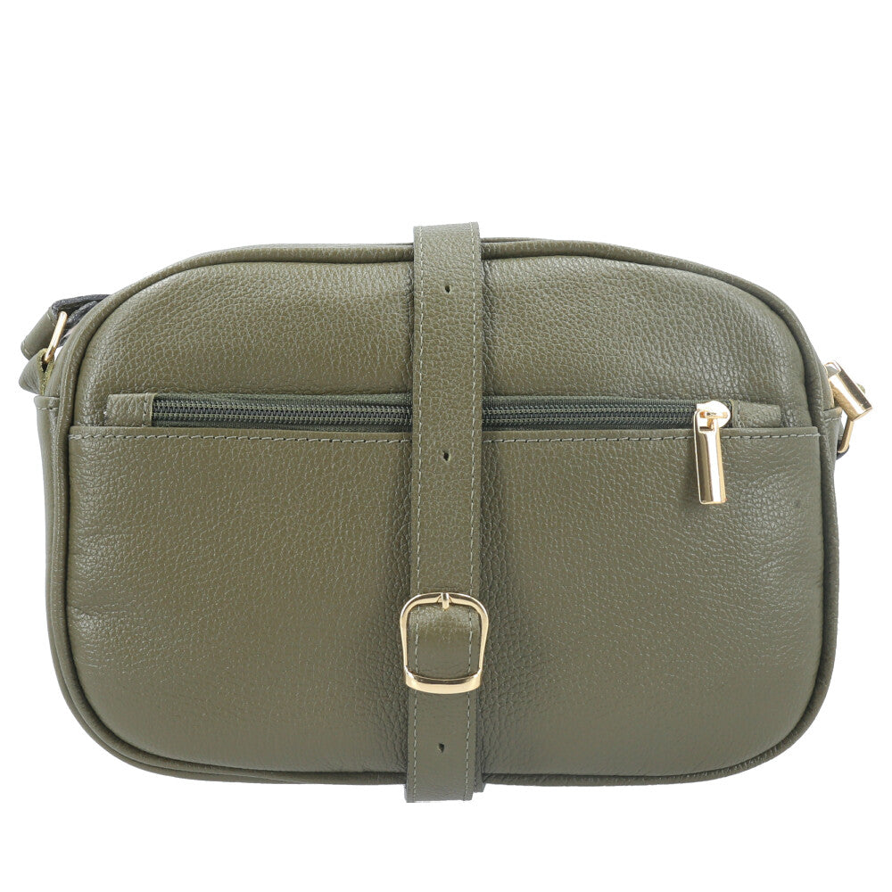 Bolsa Tiracolo Pequena em Couro Matelassê Verde escuro