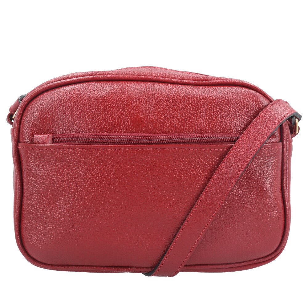 Bolsa Tiracolo Pequena em Couro Matelassê Vermelho