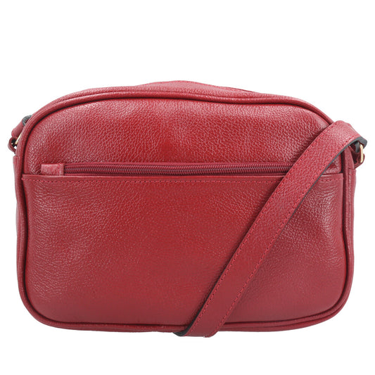 Bolsa Tiracolo Pequena em Couro Matelassê Vermelho
