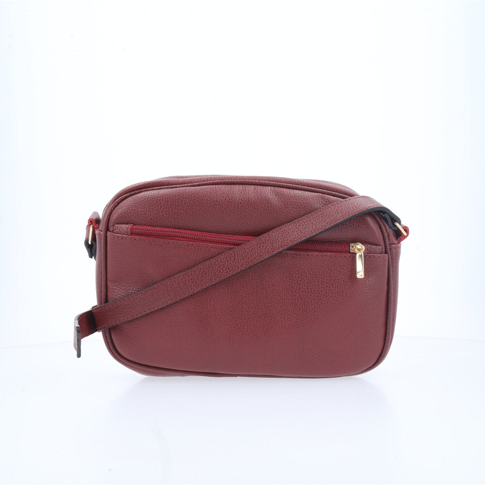 Bolsa Tiracolo Pequena em Couro Matelassê Vinho