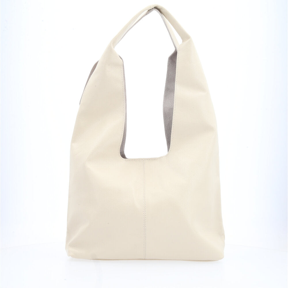 Bolsa Ombro Feminina em Couro Legítimo Marfim